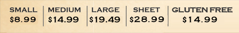 Pizza Size Chart